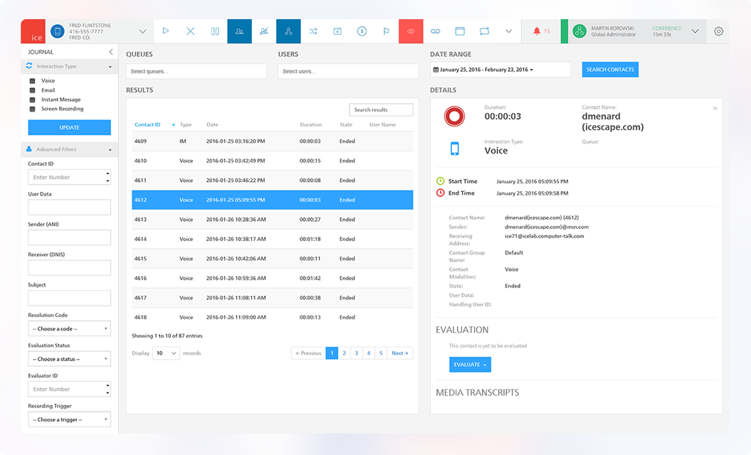 iceManager interface